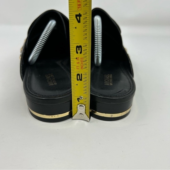 Michael Michael Kors Black Leather Gold Stars Slip On Pointed Toe Mules Size 9.5 - Picture 9 of 14